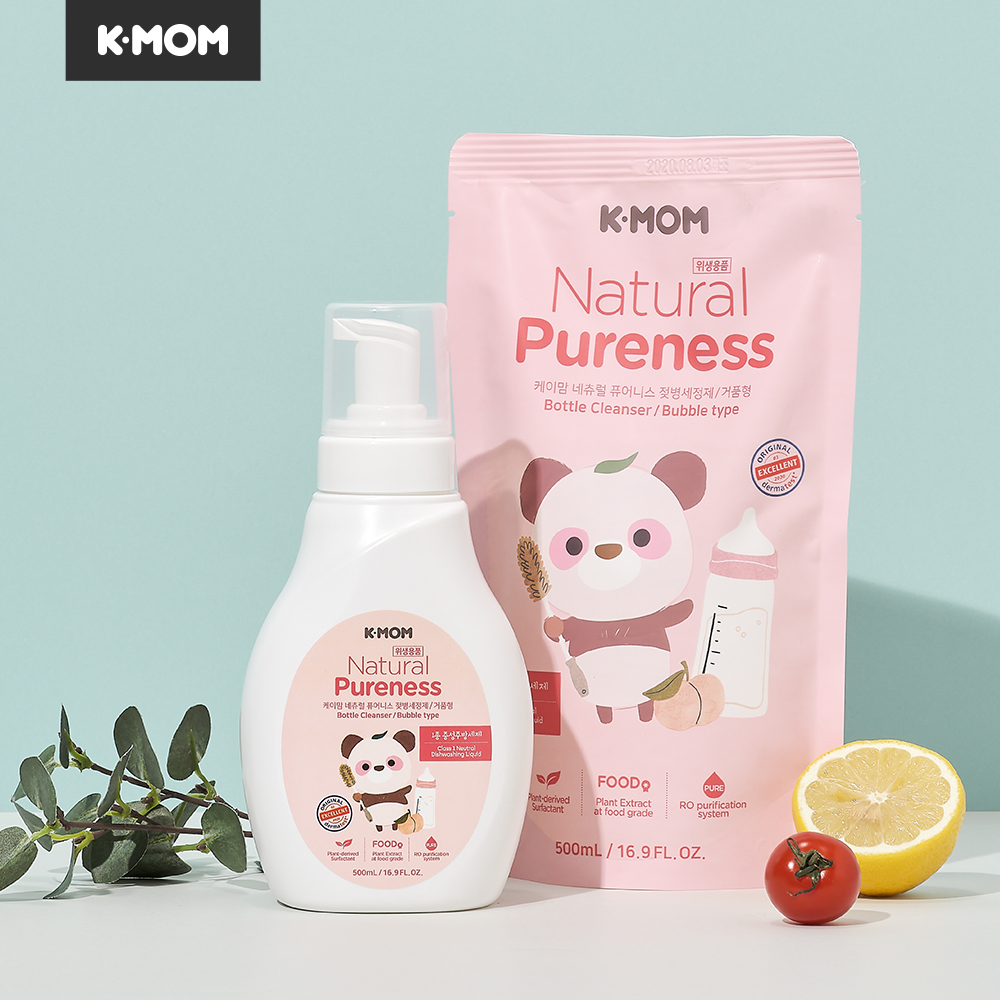 K-MOM Feding Bottle, Fruit and Vegetable detergent (foam consistency)