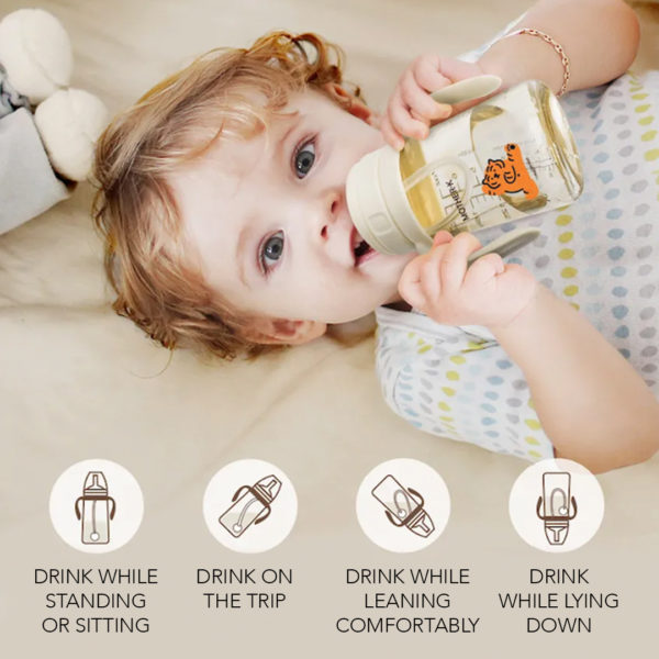 Mother-K Limited edition "Basic" Weighted Straw Bottle "Muzik Tiger"