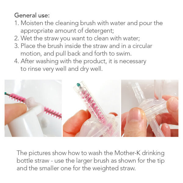 Mother-K Straw Tube Brush, 2pcs set