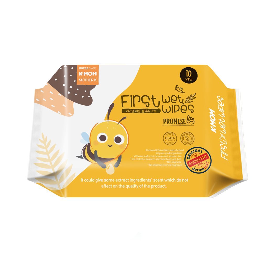 K-MOM Organic Wet Wipes “Bee” (10 pcs.)