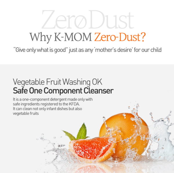 K-MOM "Zero Dust" Detergent for Baby Bottles, Fruits & Vegetables