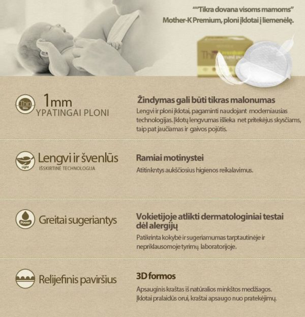 Mother-K  Premium Class, Extra-thin Breast Pads