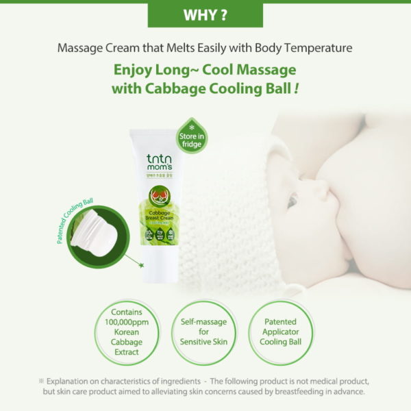 TnTn Mom's Cabbage Breast Cream with Cooling Applicator