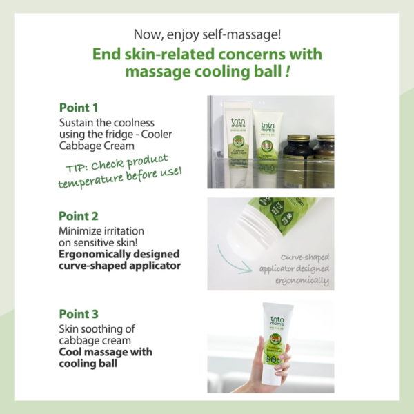 TnTn Mom's Cabbage Breast Cream with Cooling Applicator