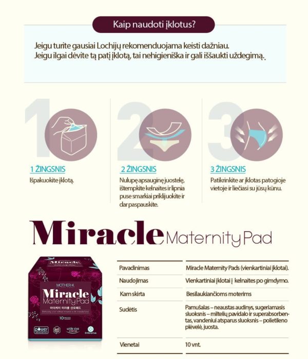  Mother-K  Maternity Pads after giving birth, 10 pcs.