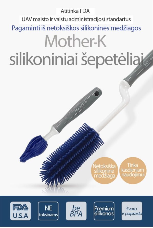 Mother-K Silicone Bottle Cleaning Brushe Set