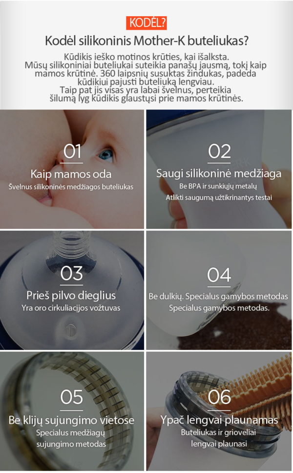 Mother-K Silicone Feeding Bottle
