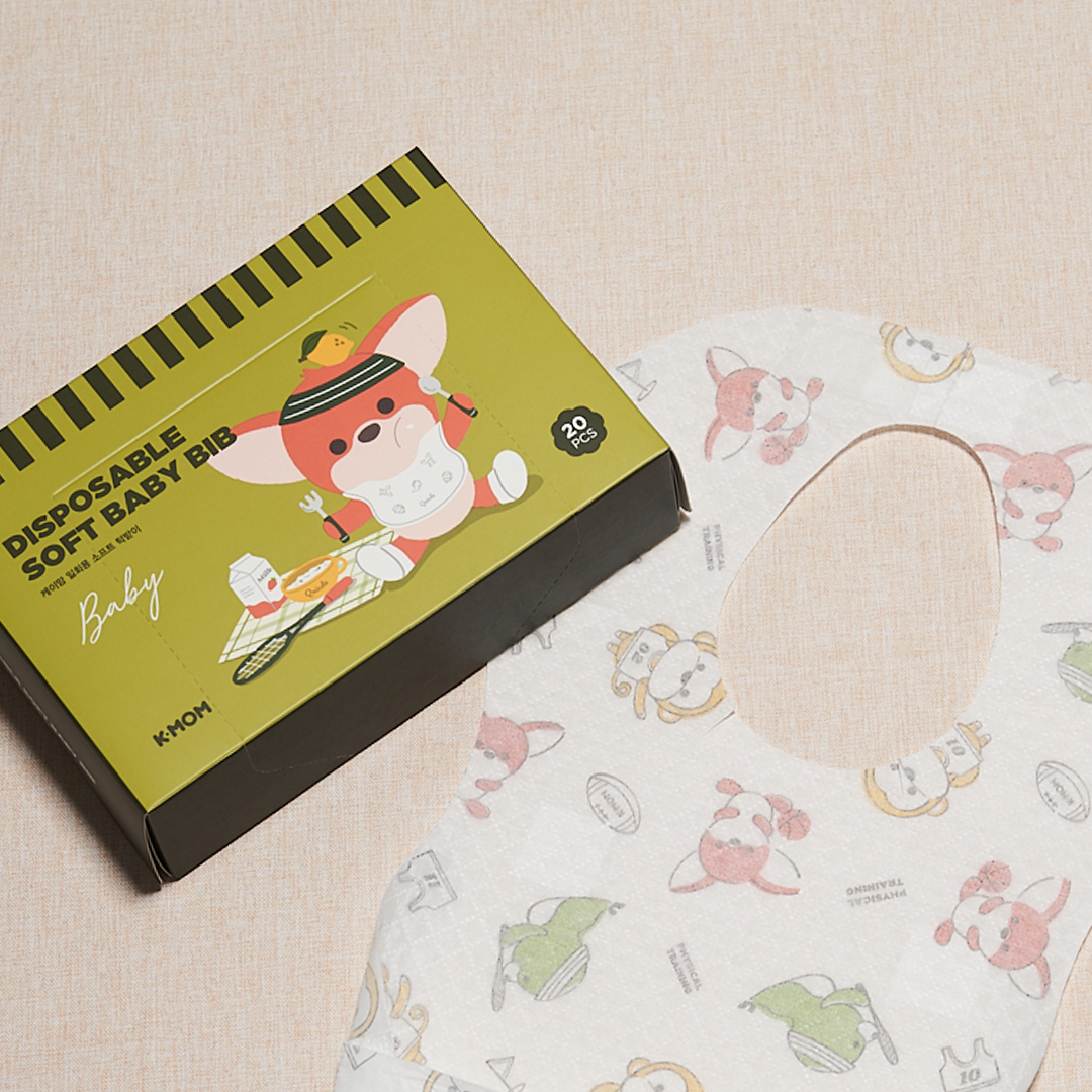 K-MOM disposable soft baby bibs, 20 pcs.