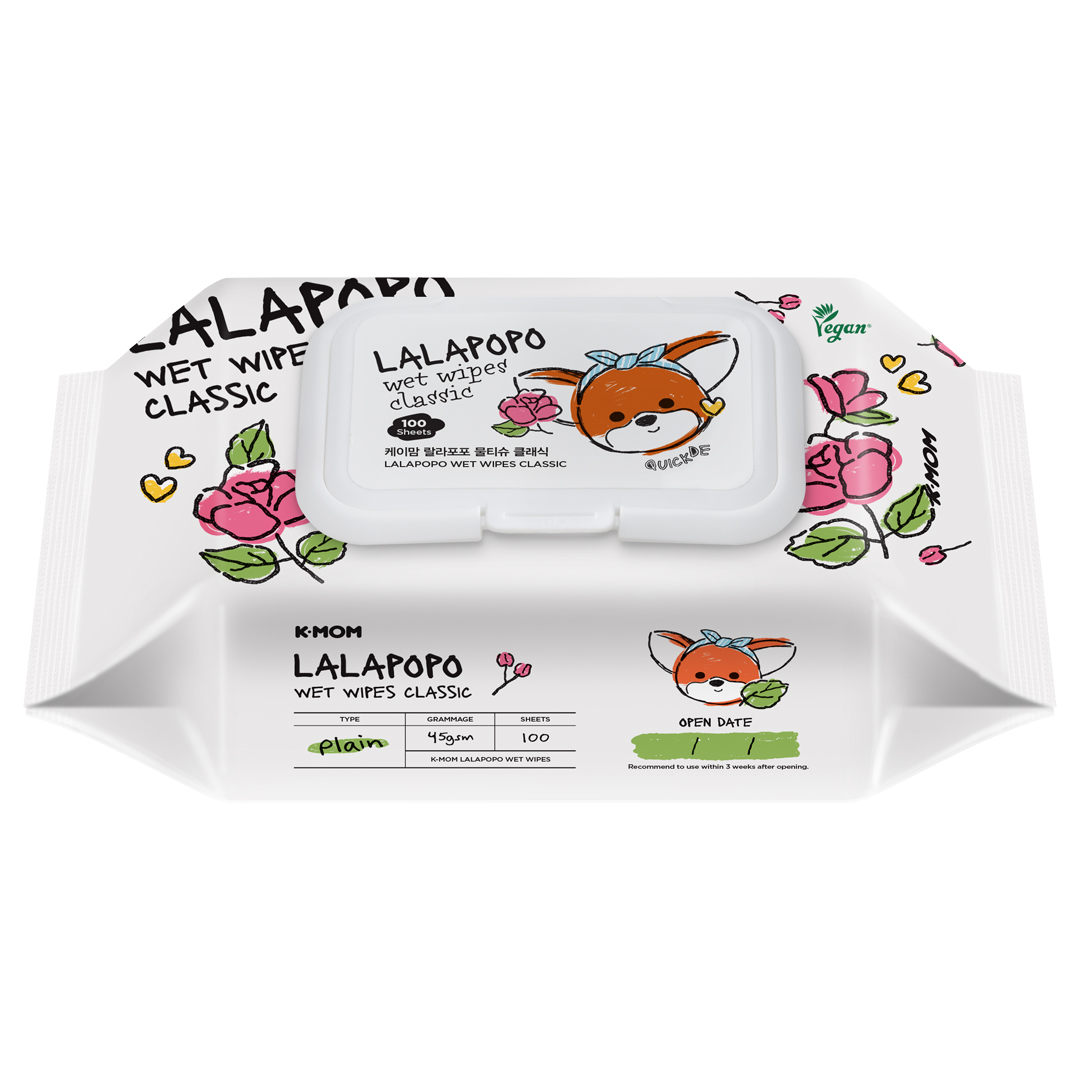 K-MOM Lalapopo Organic Wet Wipes CLASSIC (100 pcs.)